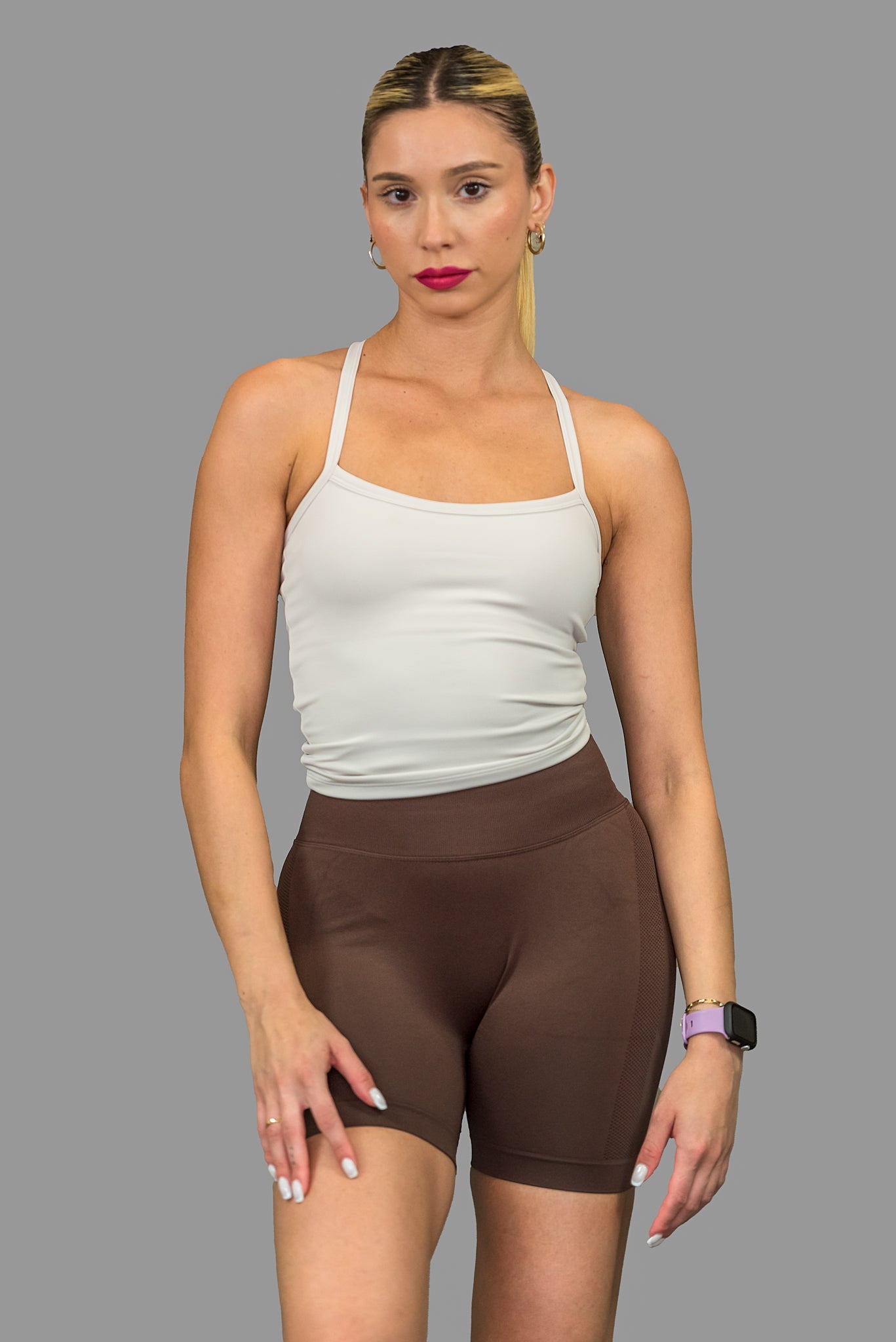 Brown Sculpt Biker Shorts