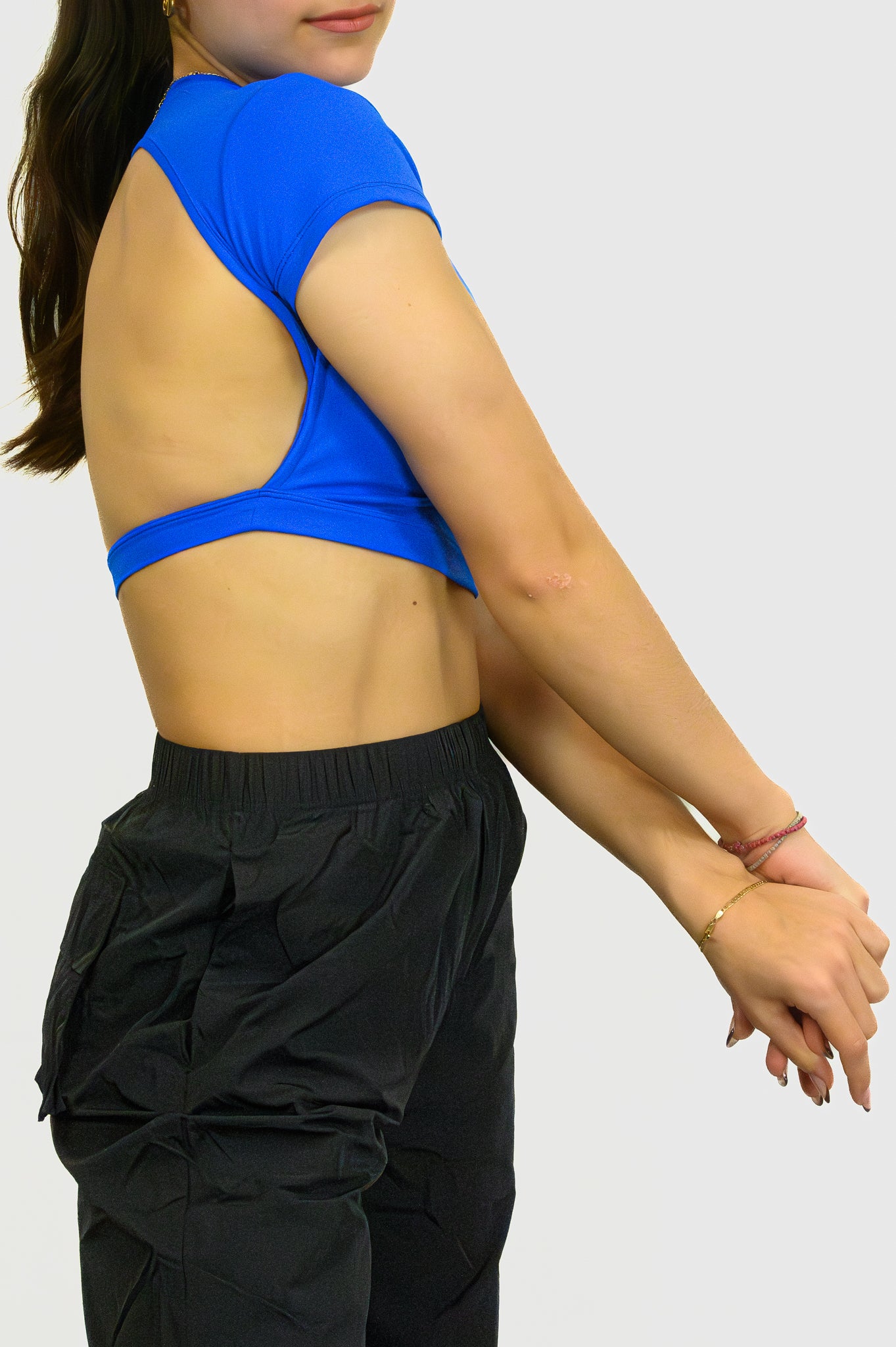 Sea blue top backless