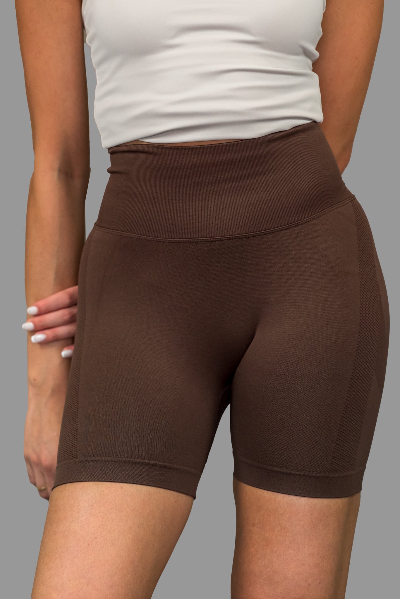 Brown Sculpt Biker Shorts