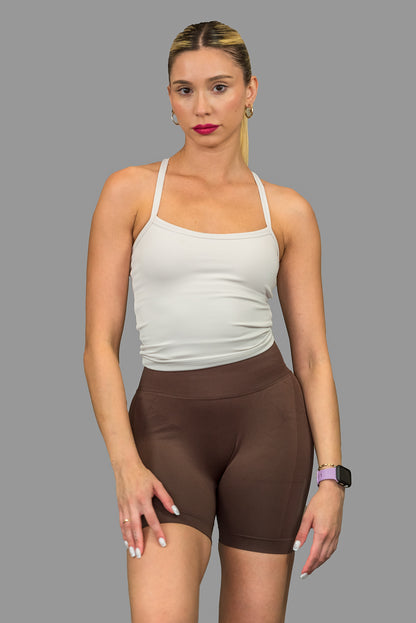 Brown Sculpt Biker Shorts